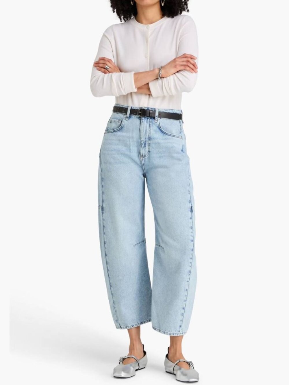 Rag & Bone Charlie Barrel Jeans in Light Wash Denim